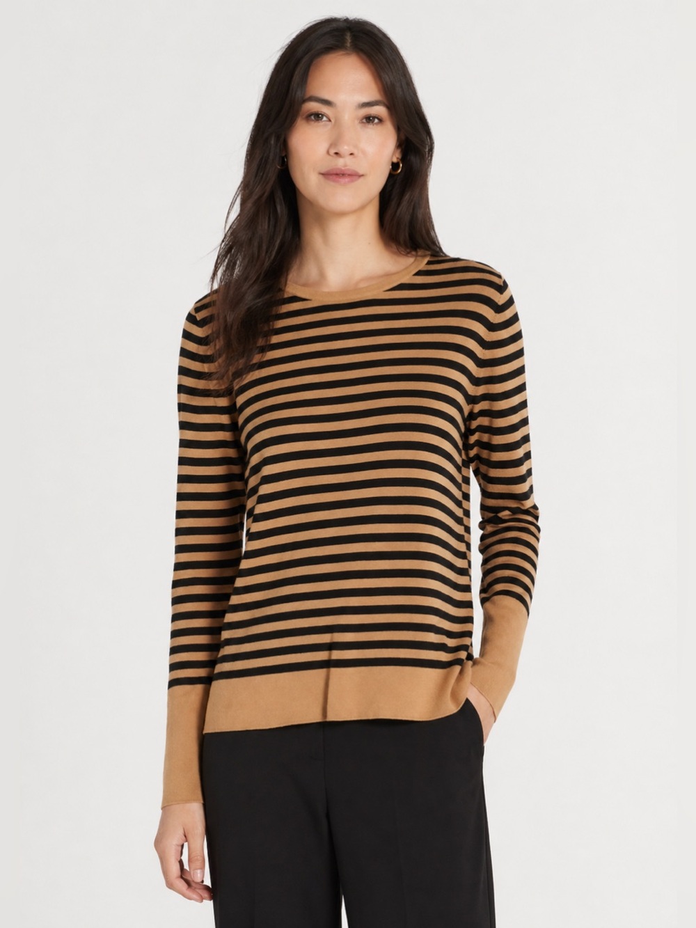 Eileen Fisher tencel silk striped sweater top, petite small